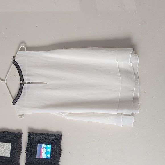 Torrid White Chiffon Embellished Double Layer Tank - Picture 8 of 13